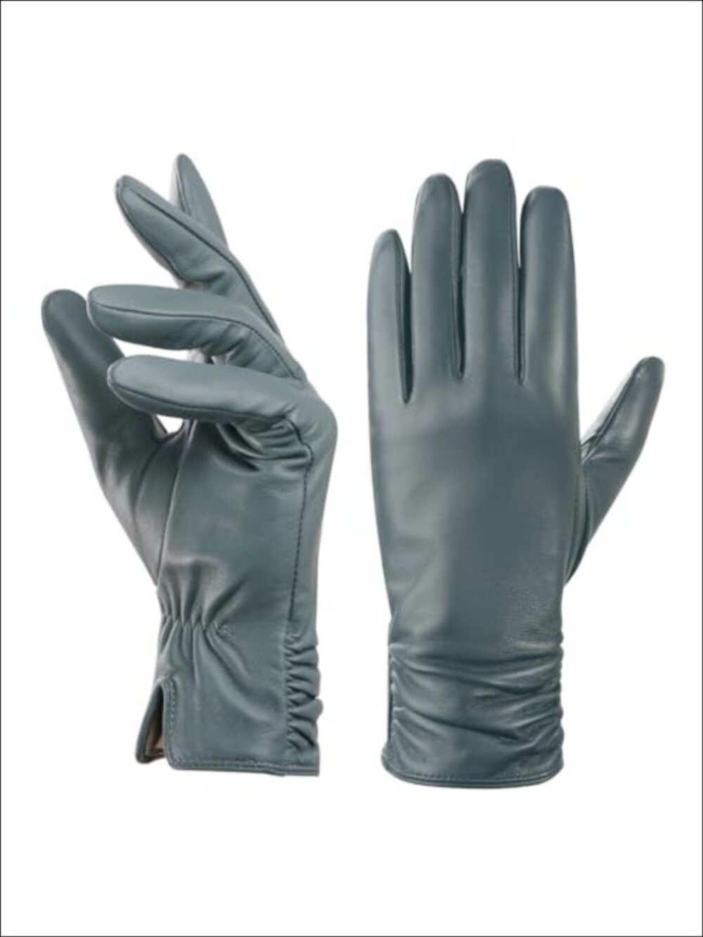 Winter Leather Gloves for Women Cashmere Lined Sheepskin Touchscreen